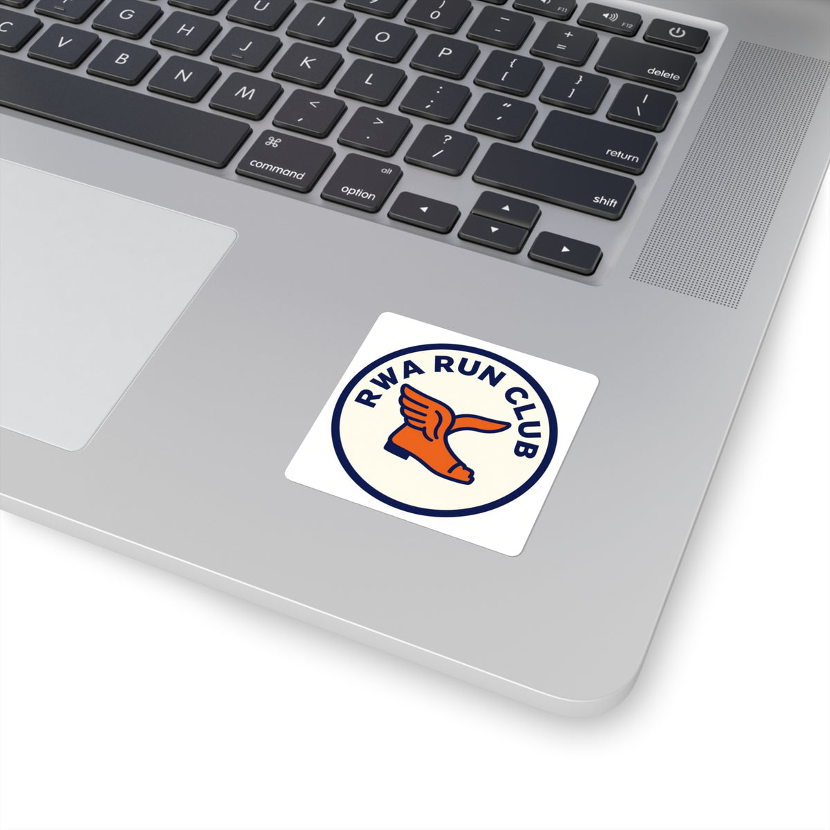 'RVA Run Club' Winged-Foot Die-Cut Sticker, 3in, Water Bottle