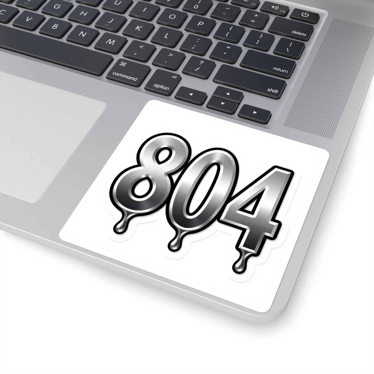 '804 Chrome Drip' Bubble Letter Sticker, Richmond Y2K Decal 3.5in