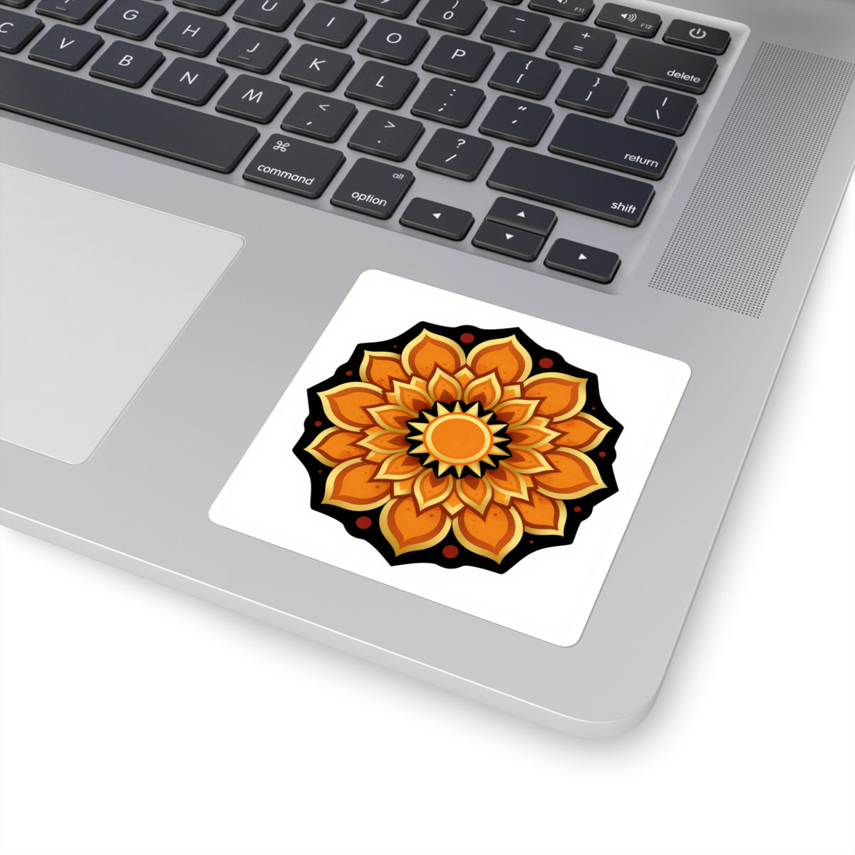 Rangoli Glow Diwali Mandala Sticker - 3in Gold Vinyl Decal