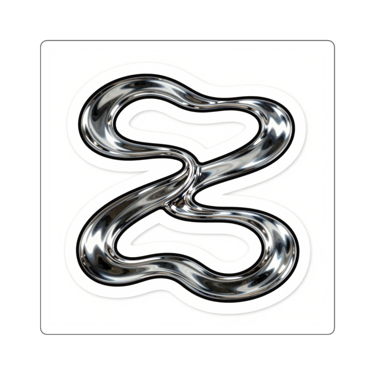 James River Wave Chrome Mirror Sticker - 2.5in Kiss-Cut Decal