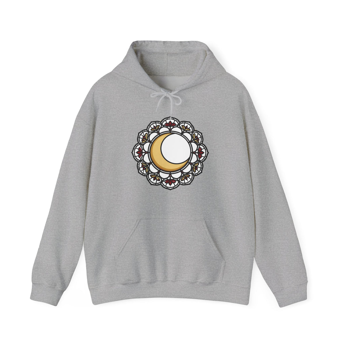 'Moonlit Lace' Gothic Celestial Hoodie, Cozy Unisex Pullover