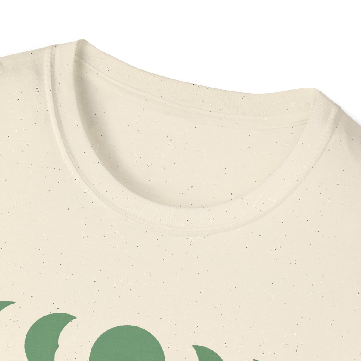 Moonphase Study Line-Art Tee, Sage on Cream Unisex Softstyle