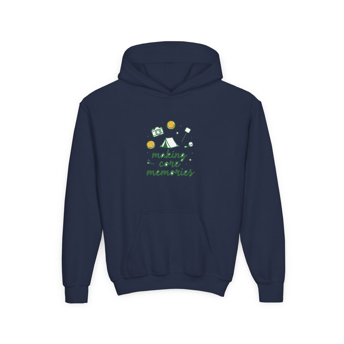 Making Core Memories Kids Hoodie - Camping Doodle Graphic
