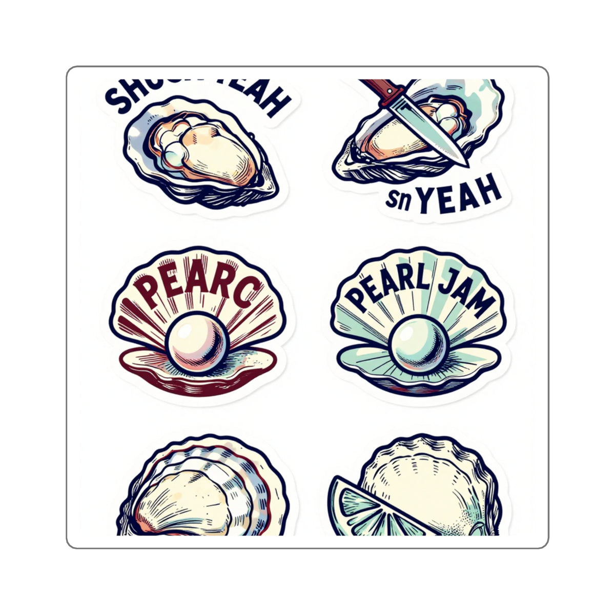 'Shuck Yeah' Virginia Oyster Pun Sticker Sheet, 4x6in Raw Bar Gift