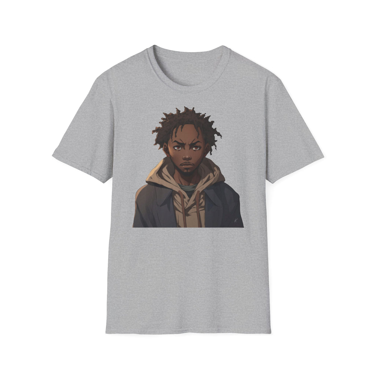 Urban Anime Dreadlocks Hoodie Portrait Graphic Tee - Streetwear