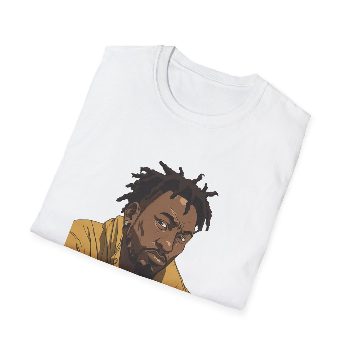 Hip Hop Artist Portrait Graphic Tee, Illustrated Dreadlocks Art