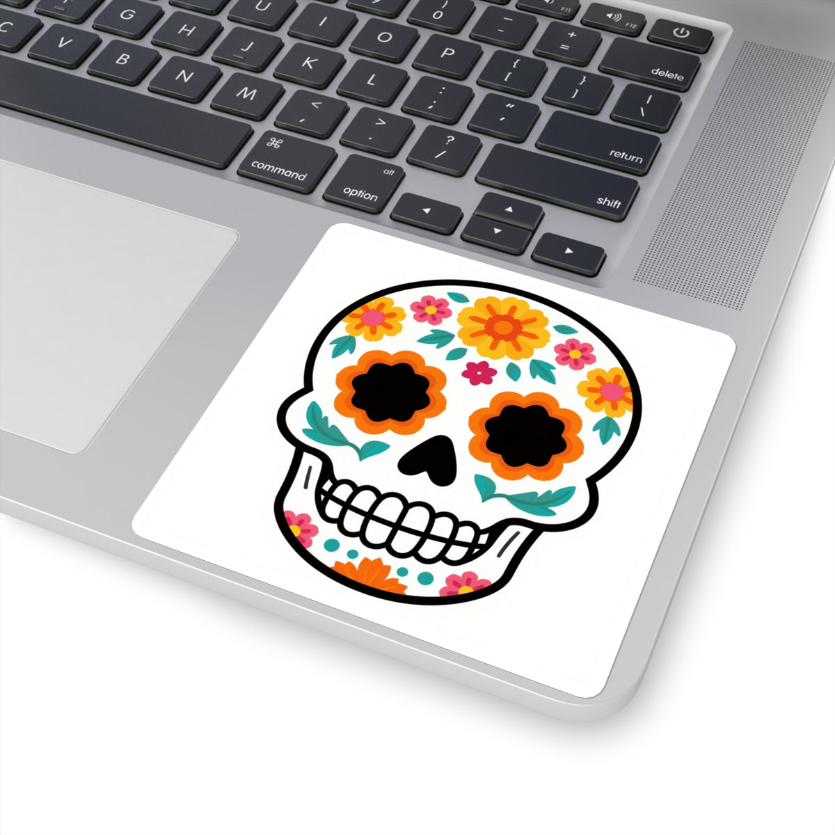 'La Calavera Bloom' Sugar Skull Die-Cut Sticker, 4in Vinyl