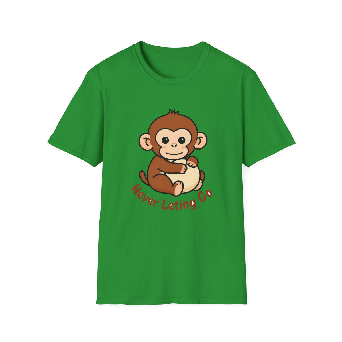 Never Letting Go Monkey & Plush DTF Tee - Unisex Graphic T-Shirt