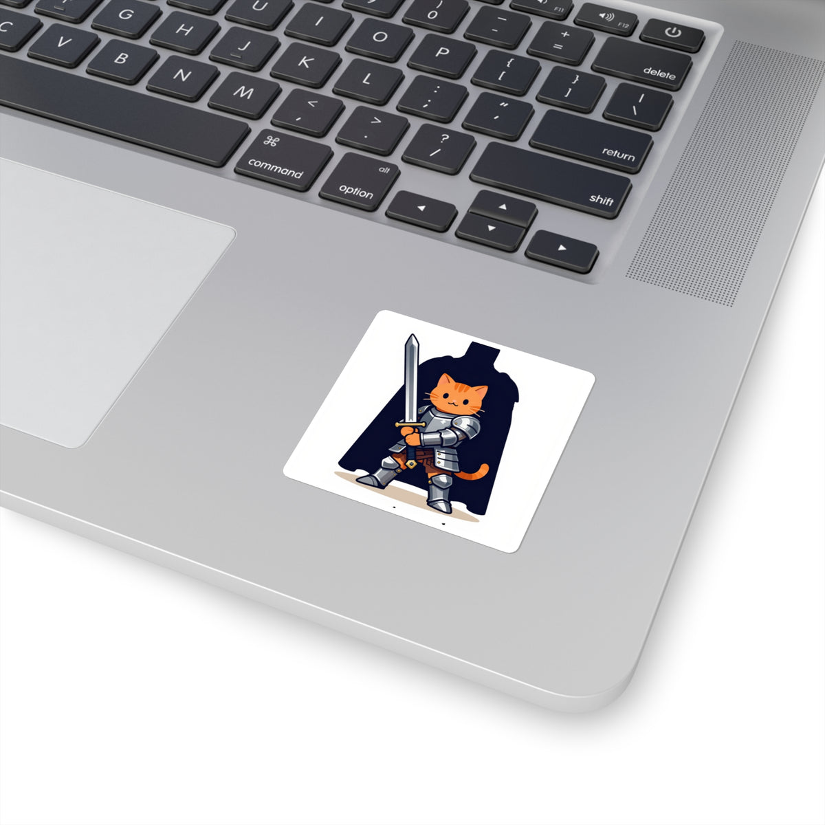 'Protecting My Heart' Armored Kitten Knight Sticker, 3.5in