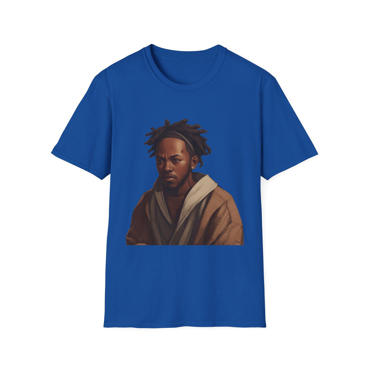 Locs & Hoodie Portrait Tee — Streetwear Hip-Hop Graphic Shirt