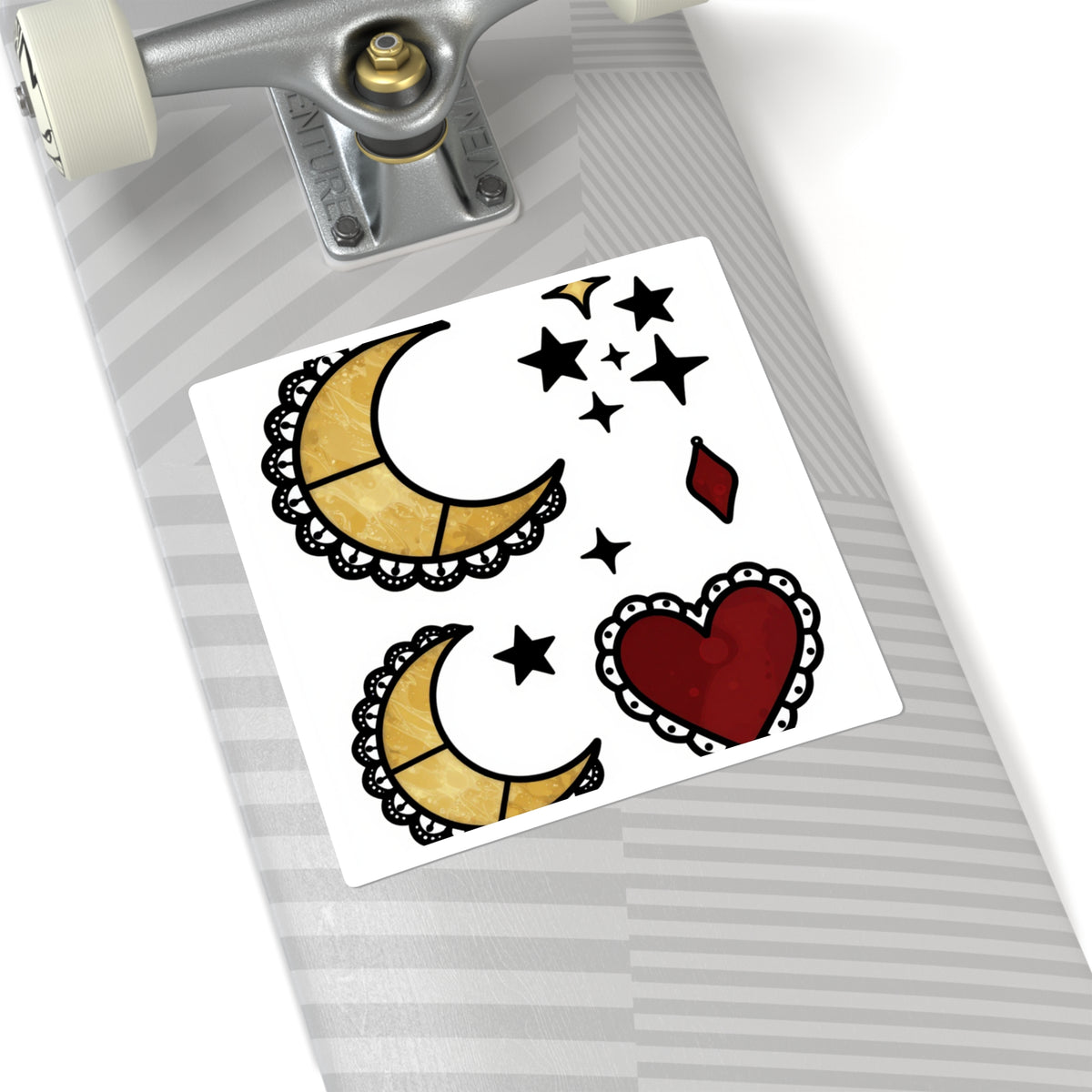 Moonlit Lace Celestial Sticker Sheet - Gothic Laptop Decals 4x6in