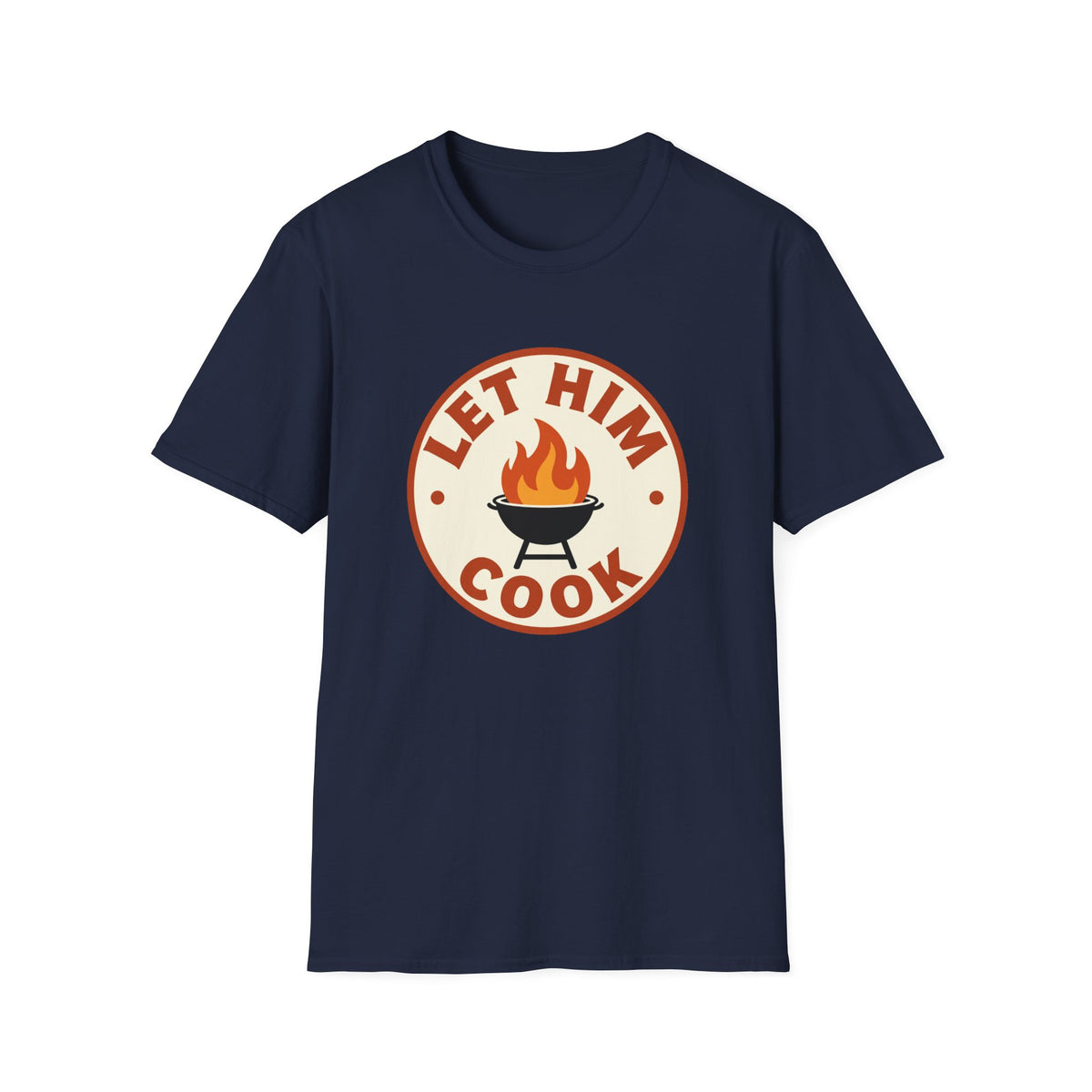'Let Him Cook' Flame Grill Tee - Funny BBQ Dad Shirt