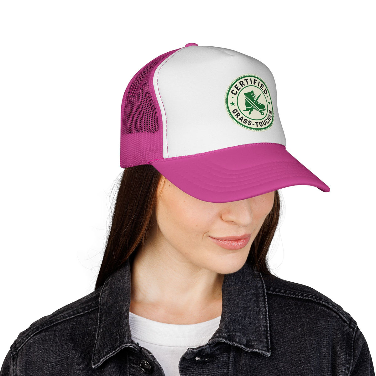 'Certified Grass-Toucher' DTF Patch Trucker Hat - Funny Outdoor Hat