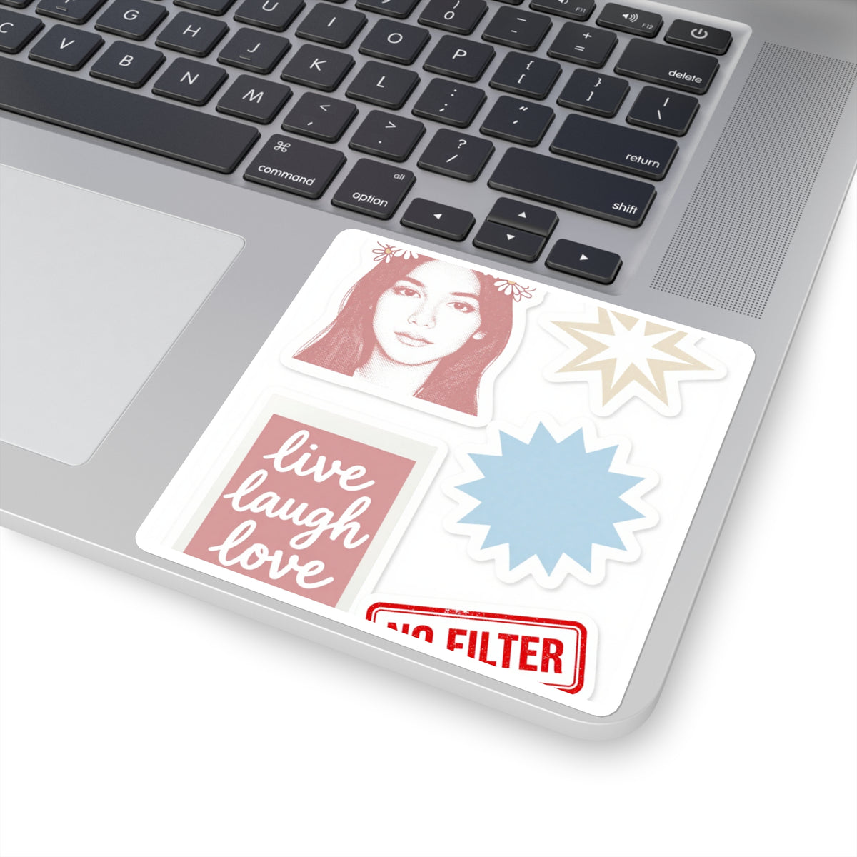'Live Laugh Love' Flash-Selfie Sticker Sheet, 2016 VSCO Nostalgia