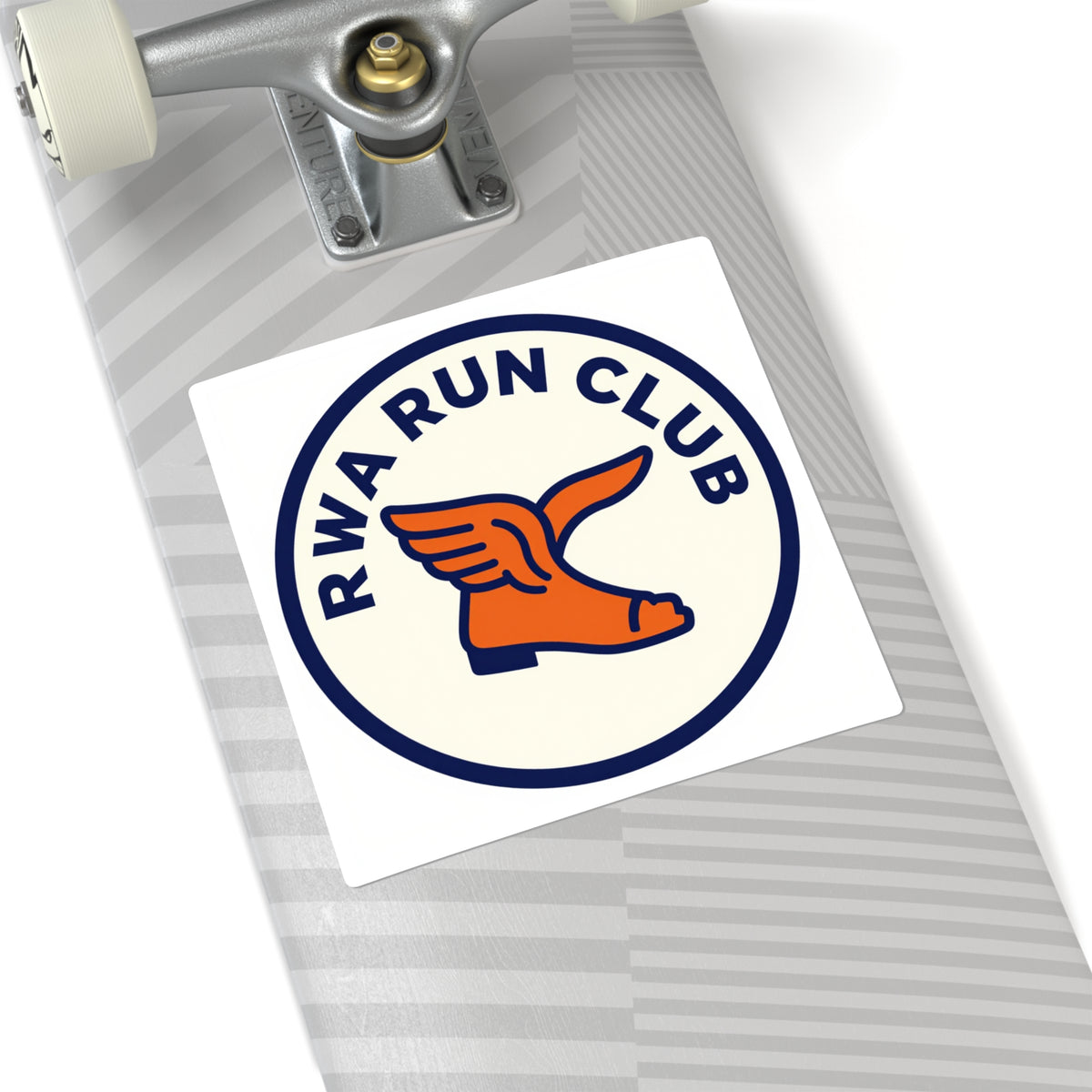 'RVA Run Club' Winged-Foot Die-Cut Sticker, 3in, Water Bottle