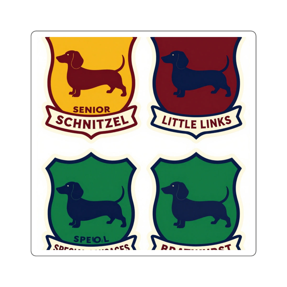 'Little Links & Senior Schnitzel' Dachshund Sticker Sheet, 4x6in