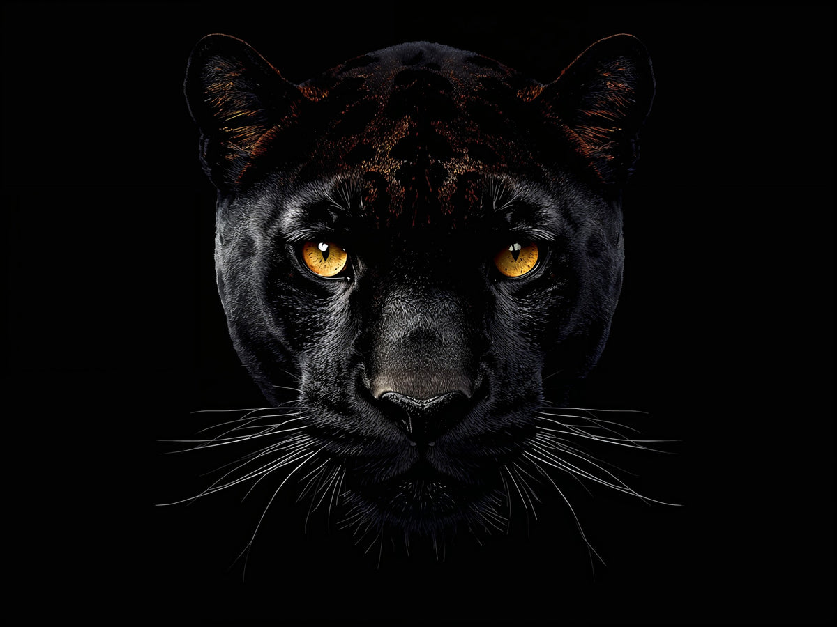 Black Panther Portrait Metal Print