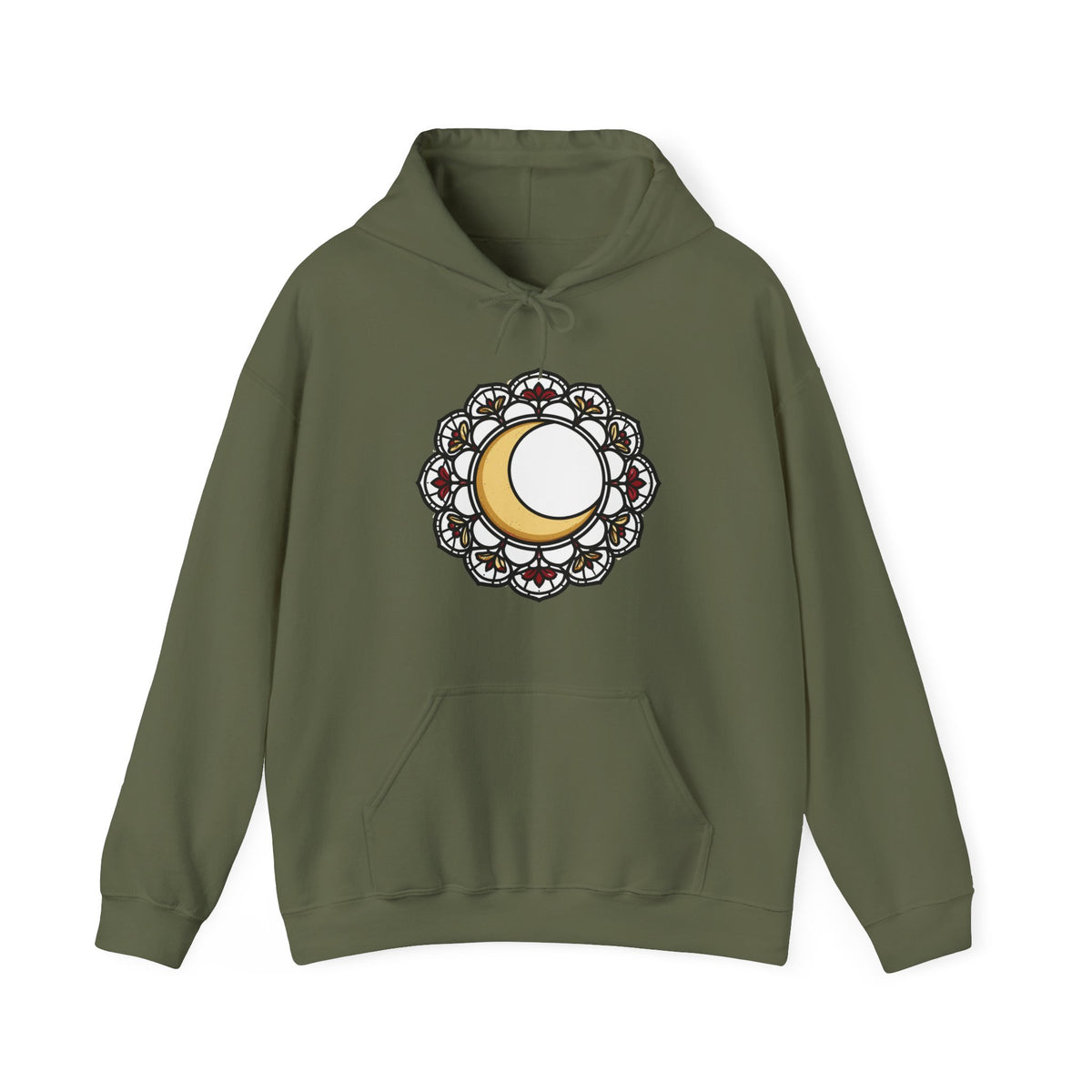 'Moonlit Lace' Gothic Celestial Hoodie, Cozy Unisex Pullover