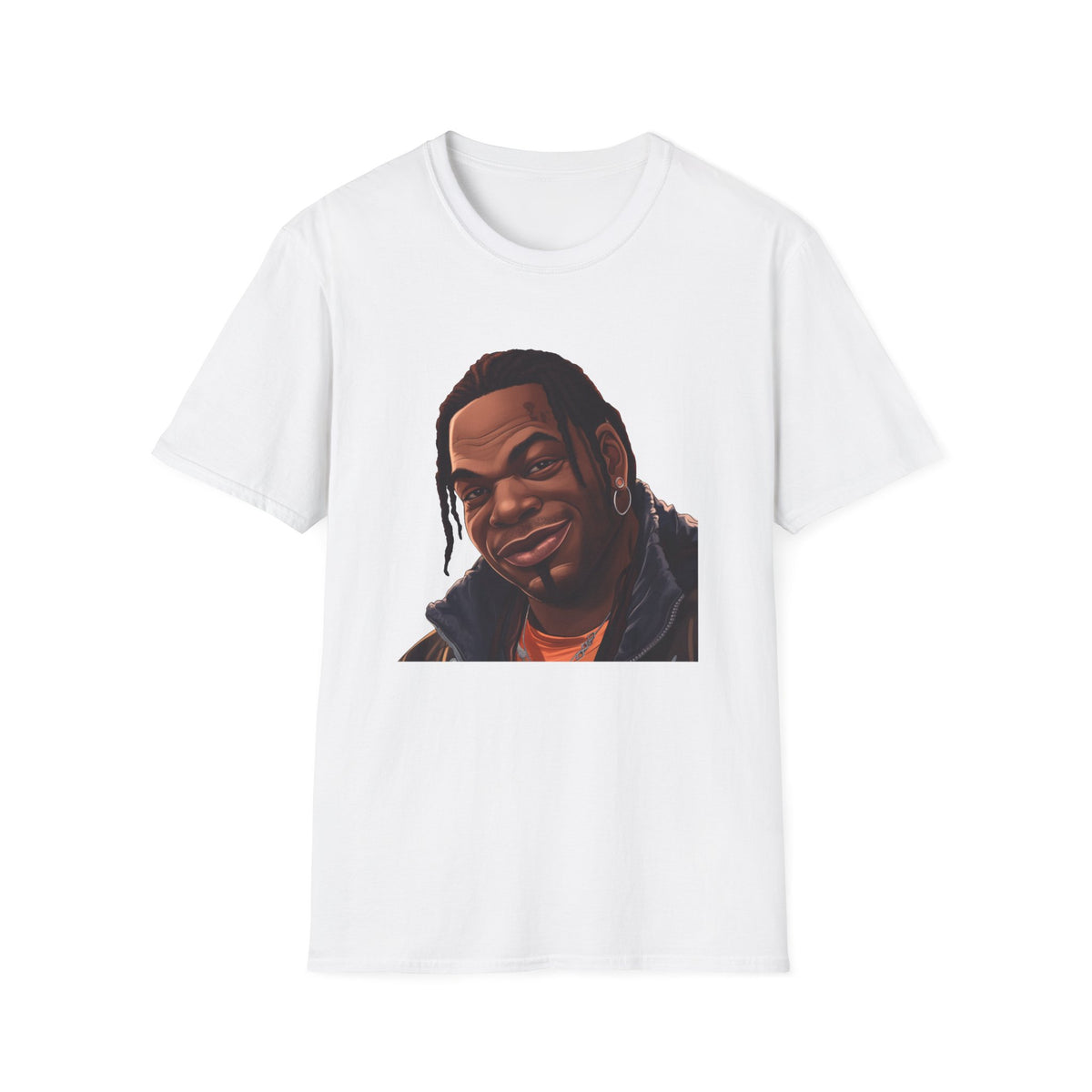 Hip Hop Artist Cartoon Portrait Tee, Braids Streetwear Graphic Shirt