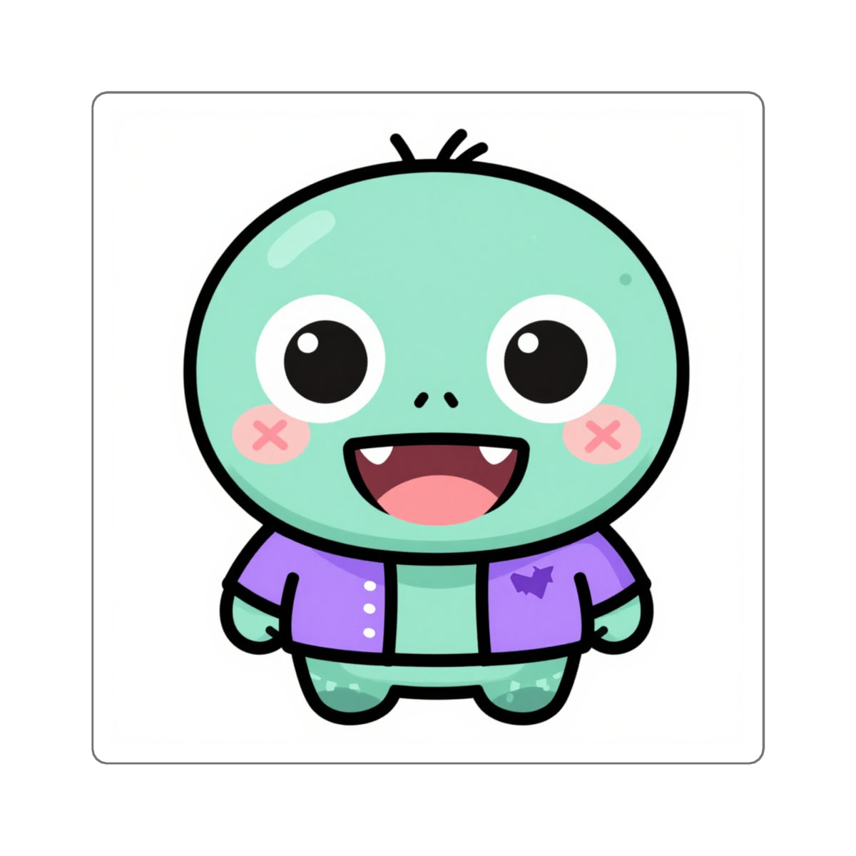 Friendly Cartoon Zombie Sticker, 3in Kiss-Cut Halloween Decal