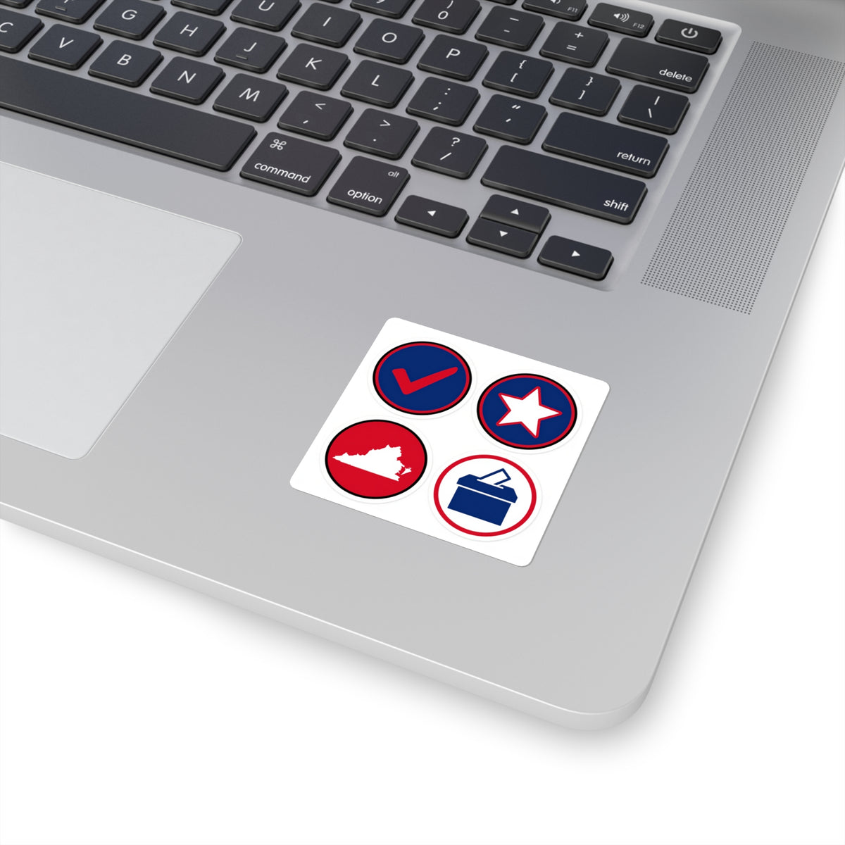 I Voted Virginia Sticker Sheet - 4 Nonpartisan 2in Mini Decals