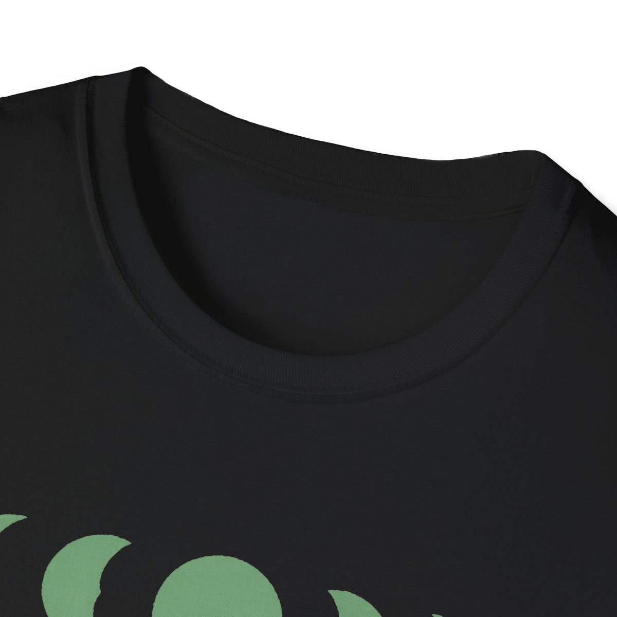 Moonphase Study Line-Art Tee, Sage on Cream Unisex Softstyle