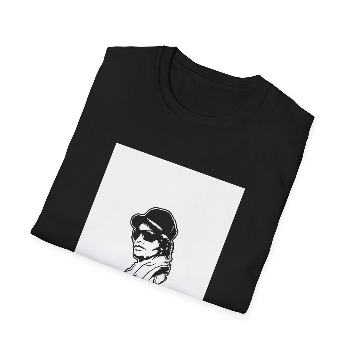 Hip Hop Artist Portrait Graphic Tee, Cap & Sunglasses Streetwear