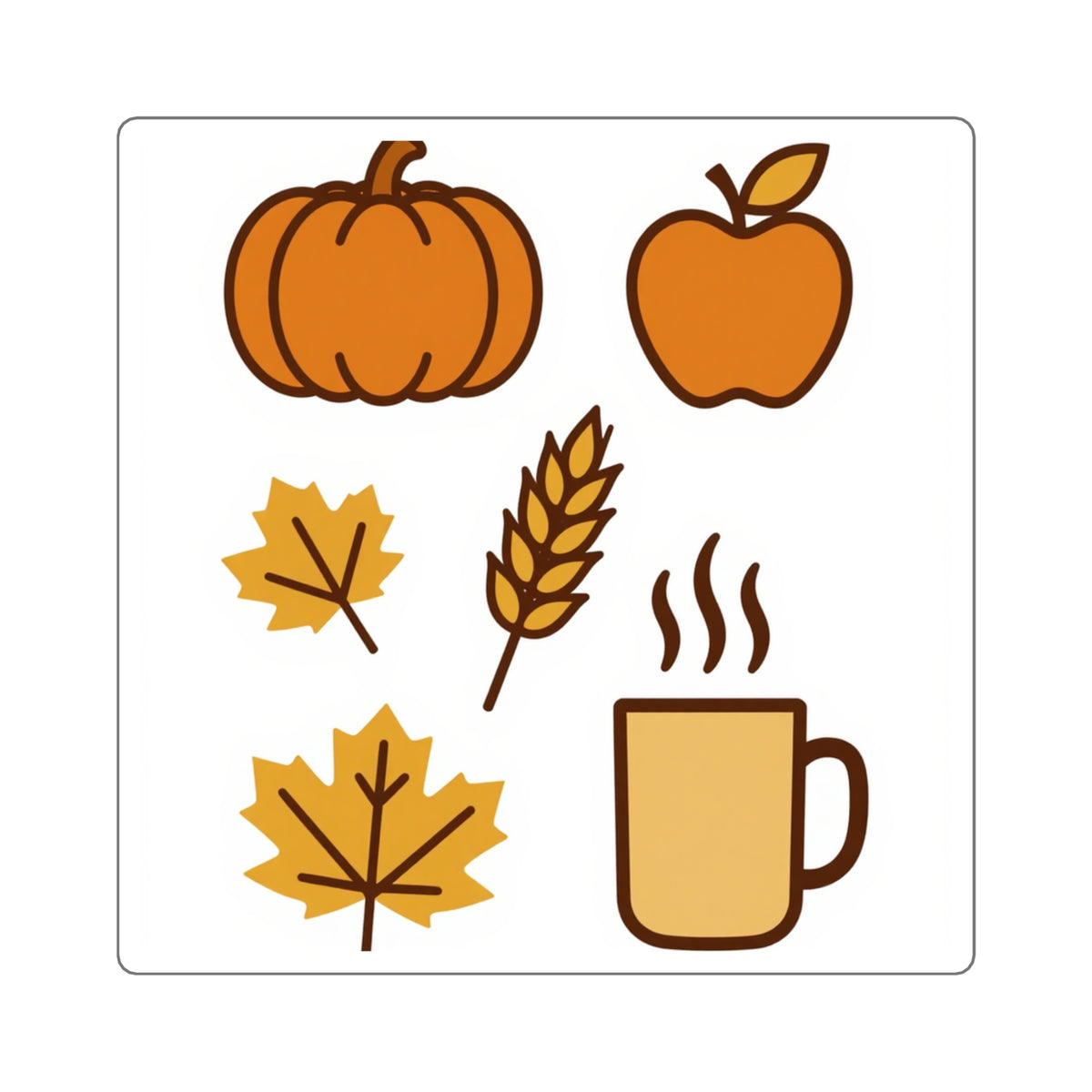 Harvest Haul Autumn Icon Sticker Sheet, 4x6in Fall Decals