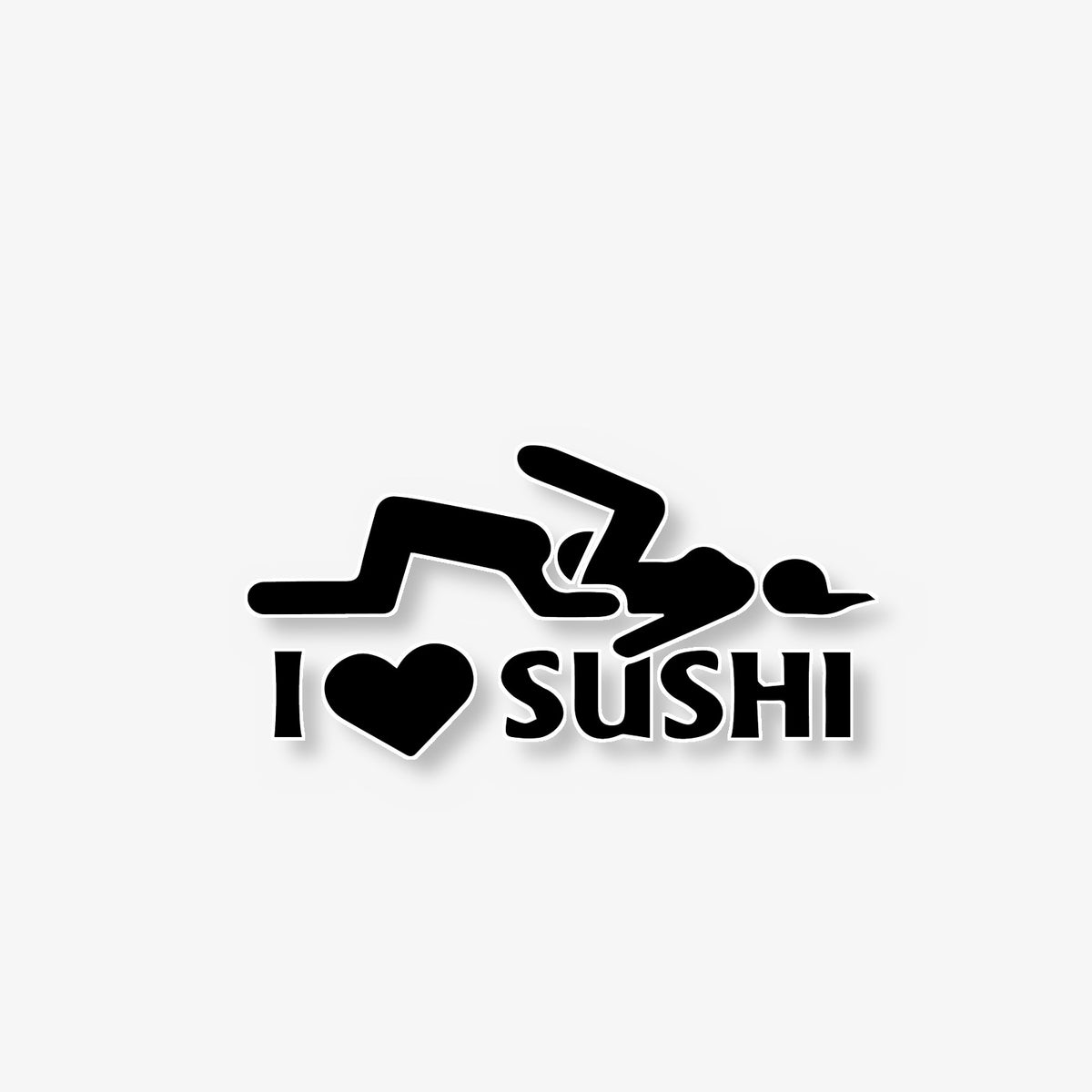 I Love Sushi Car Decal -- Laminated