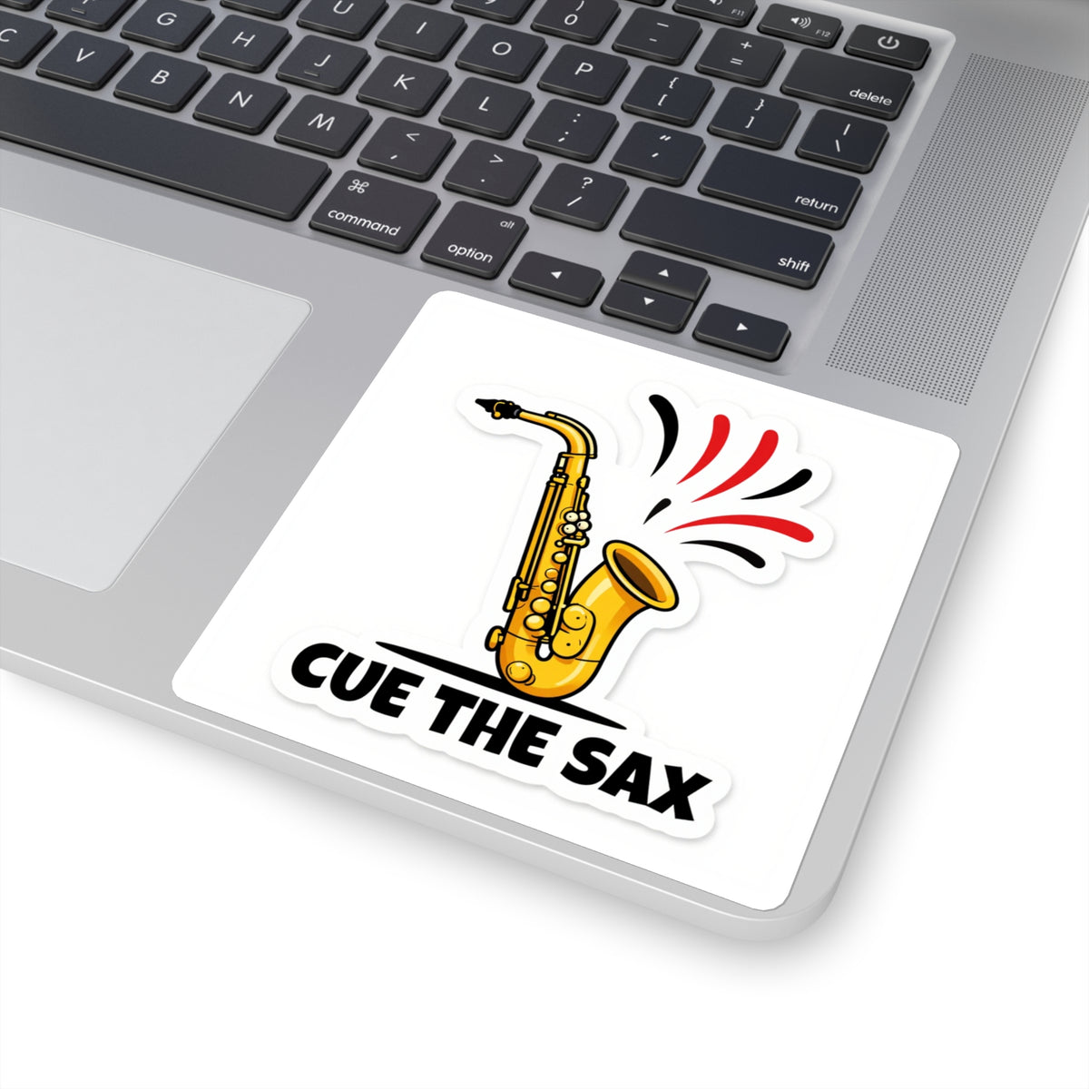 Cue The Sax Meme Sticker — Funny Saxophone Vinyl Decal