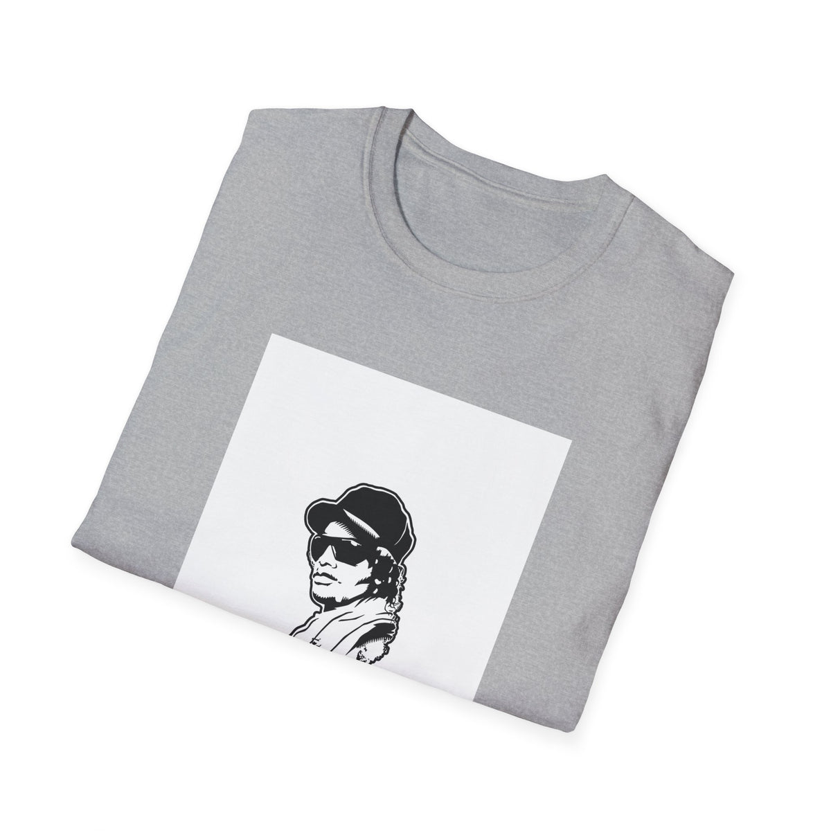 Hip Hop Artist Portrait Graphic Tee, Cap & Sunglasses Streetwear