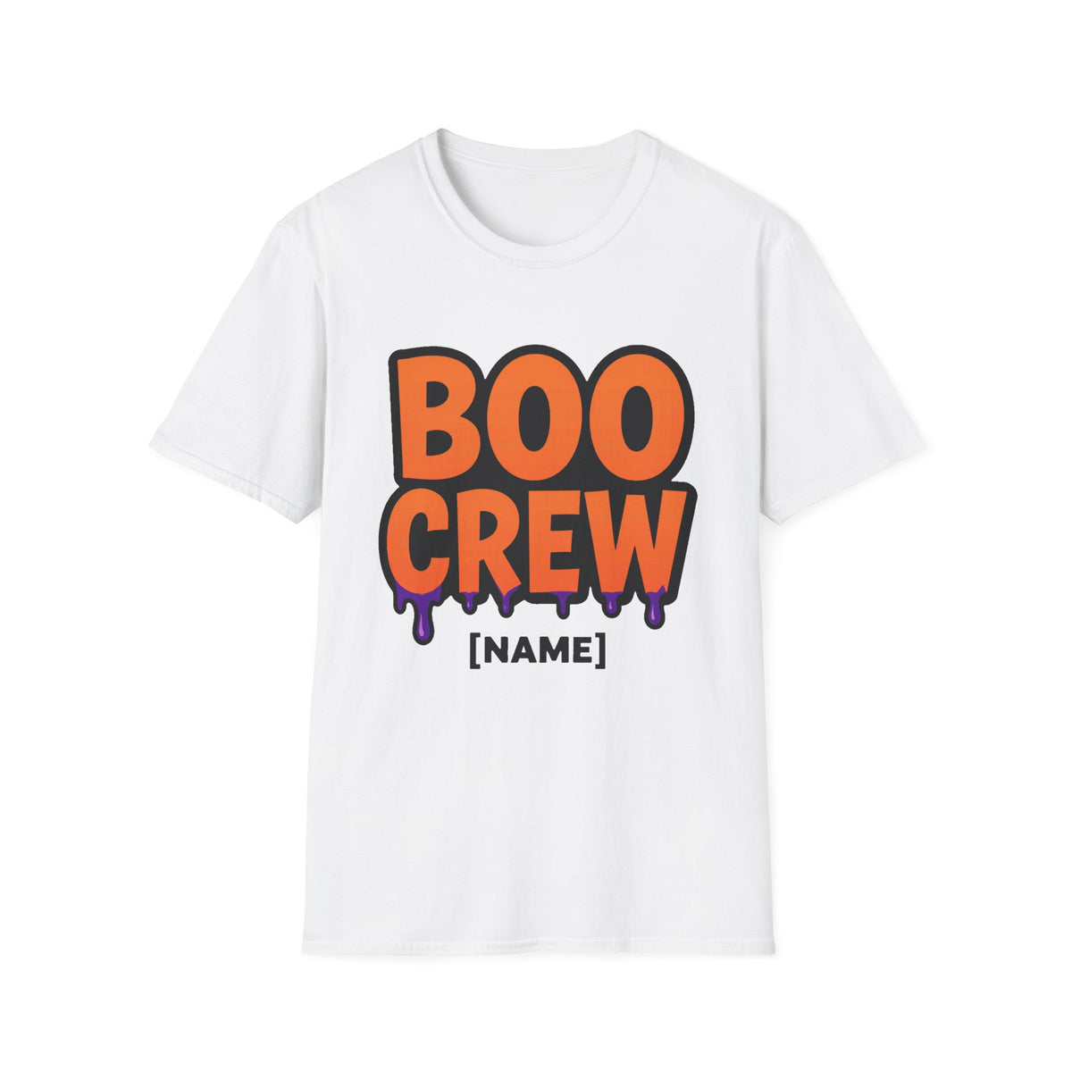 'Boo Crew' Custom Name Matching Halloween Tee, Black Unisex