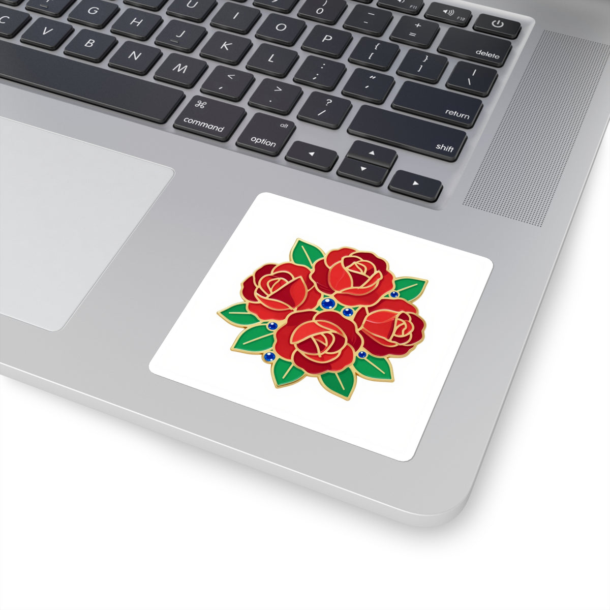 Oversized Brooch Bloom Vinyl Decal, 3in Faux Enamel Pin Look