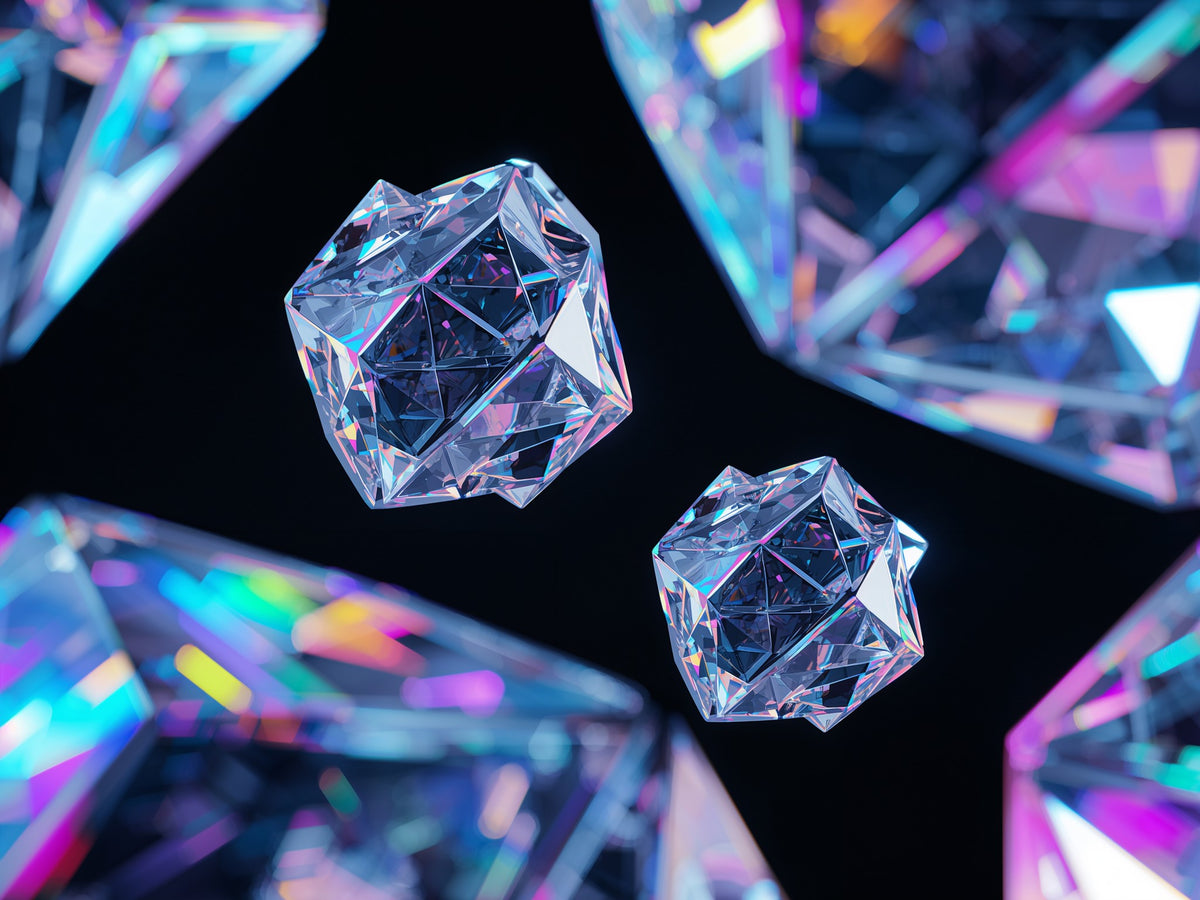 Shimmering Geometric Crystals Metal Print