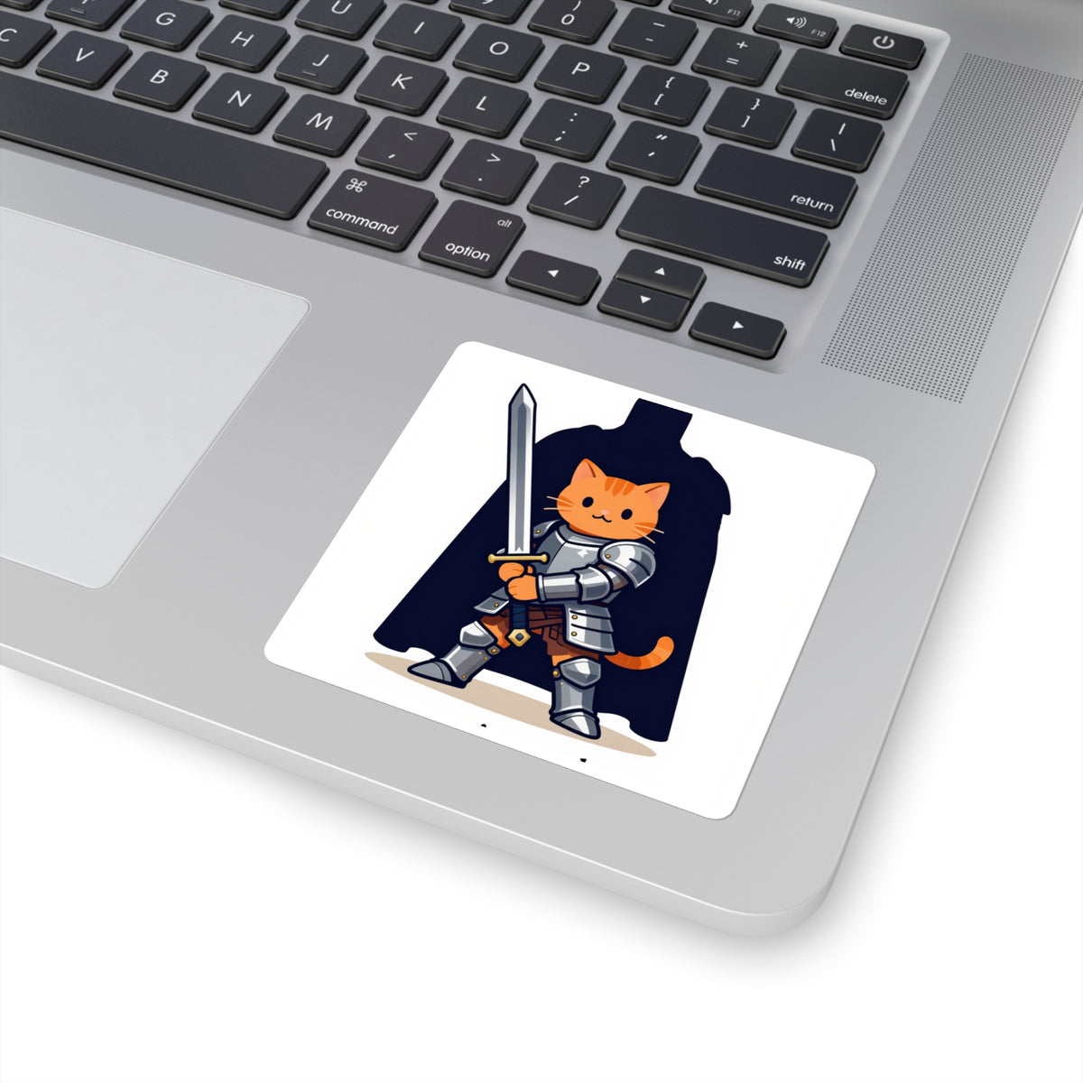 'Protecting My Heart' Armored Kitten Knight Sticker, 3.5in
