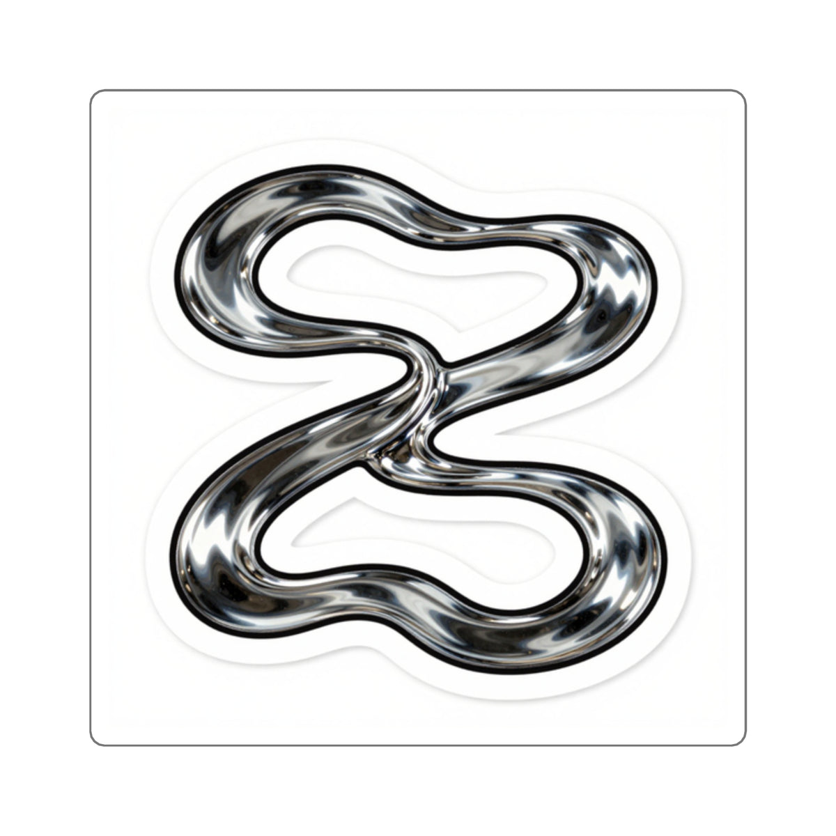 James River Wave Chrome Mirror Sticker - 2.5in Kiss-Cut Decal