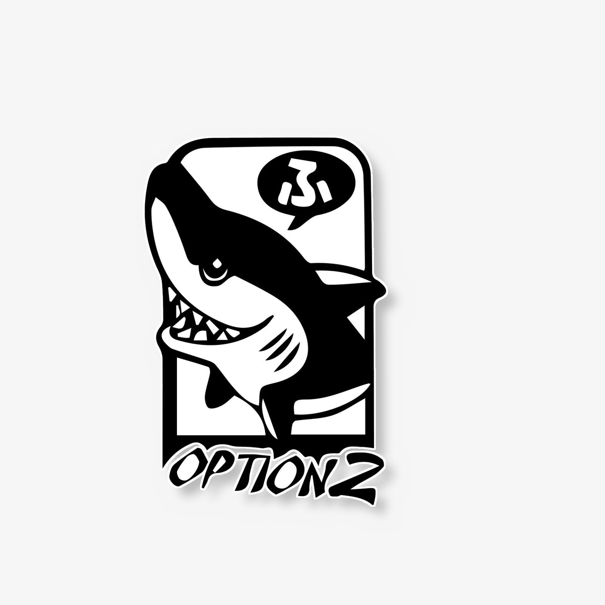 Shark Option Two Car Decal -- Laminated