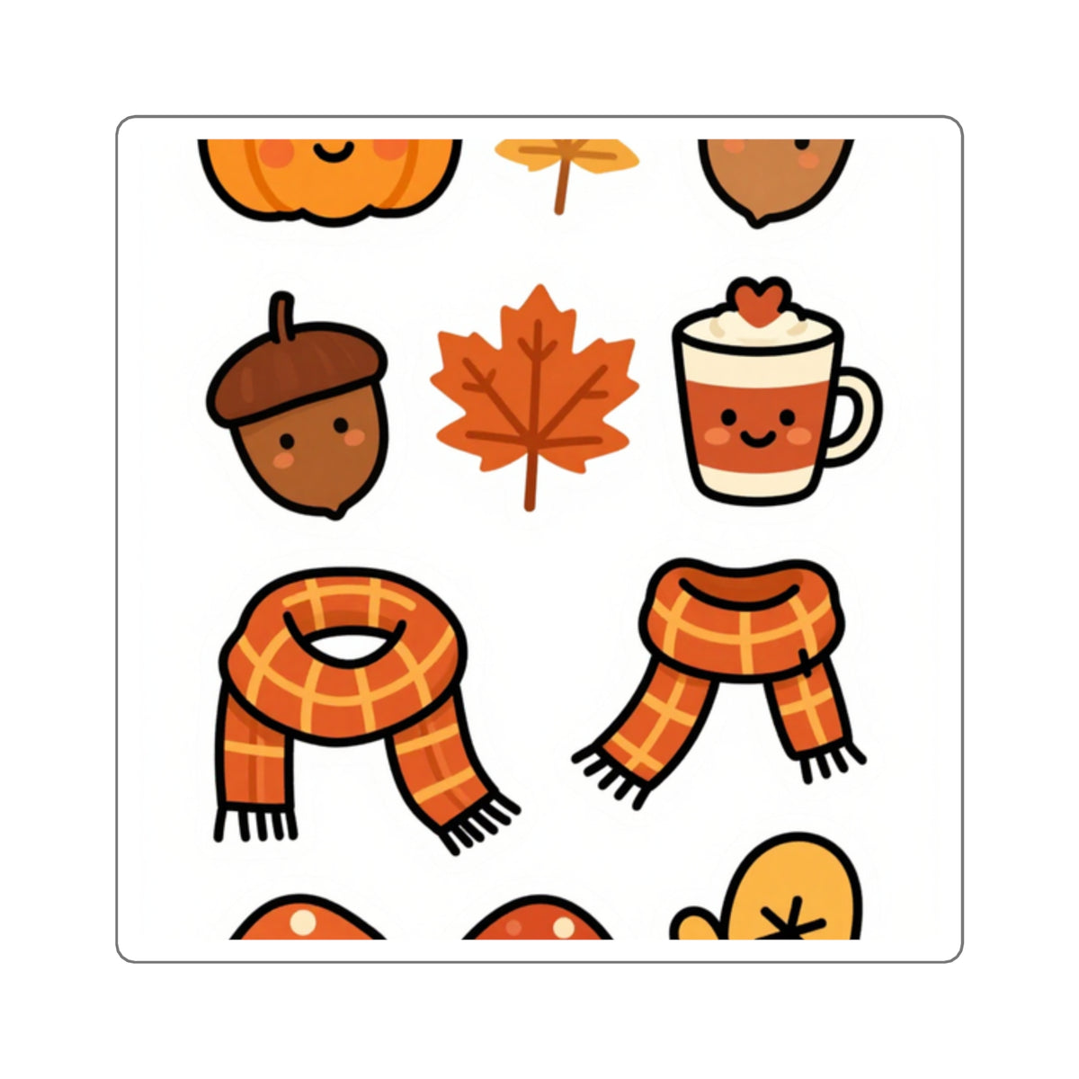 Pumpkin Patch Confetti Fall Sticker Sheet - Kiss-Cut Vinyl, 4x6in