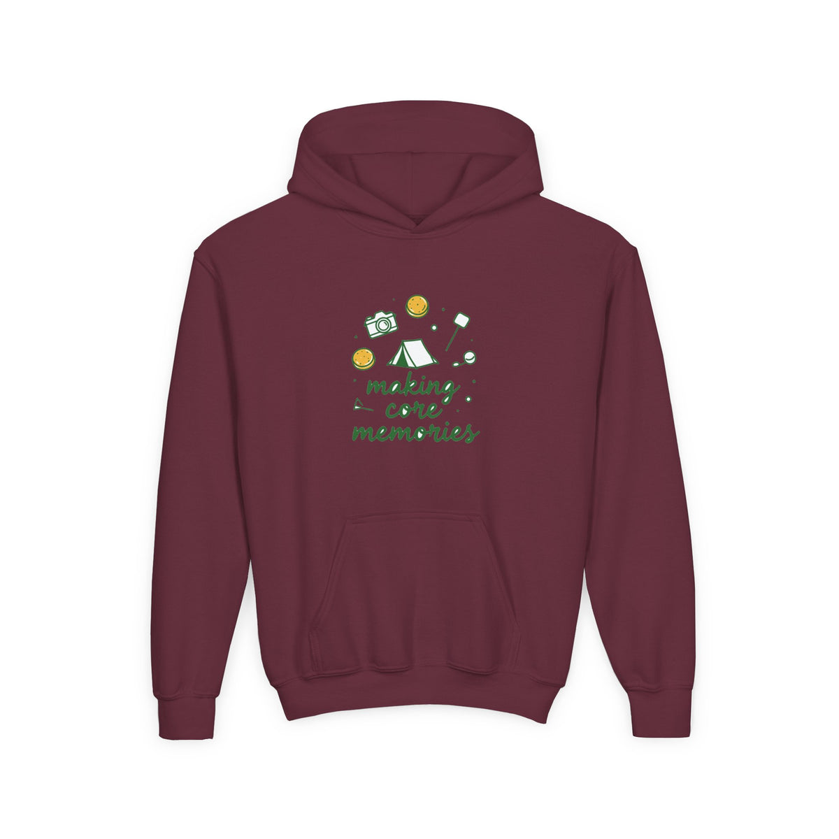Making Core Memories Kids Hoodie - Camping Doodle Graphic