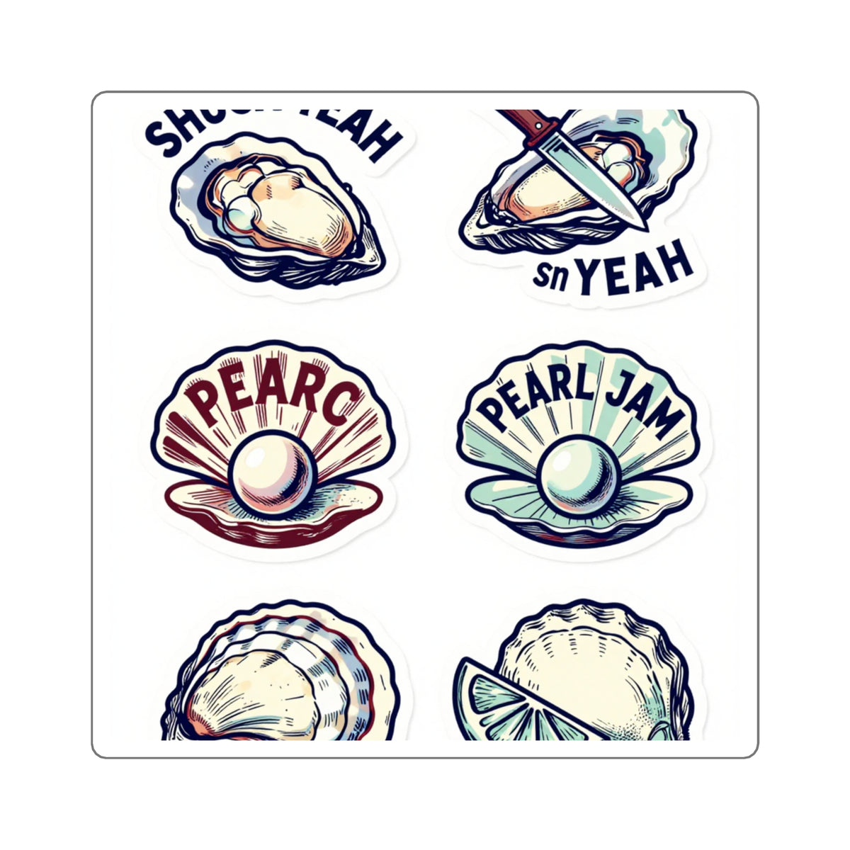 'Shuck Yeah' Virginia Oyster Pun Sticker Sheet, 4x6in Raw Bar Gift