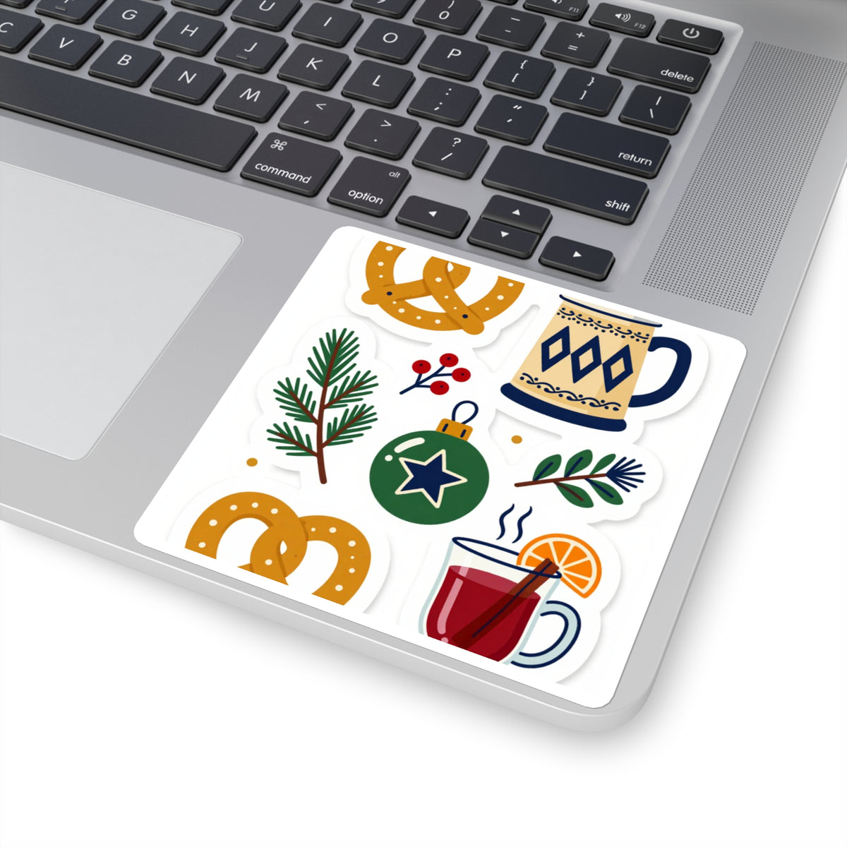 'Mulled Wine & Pine' Holiday Market Sticker Sheet, 4x6in Kiss-Cut