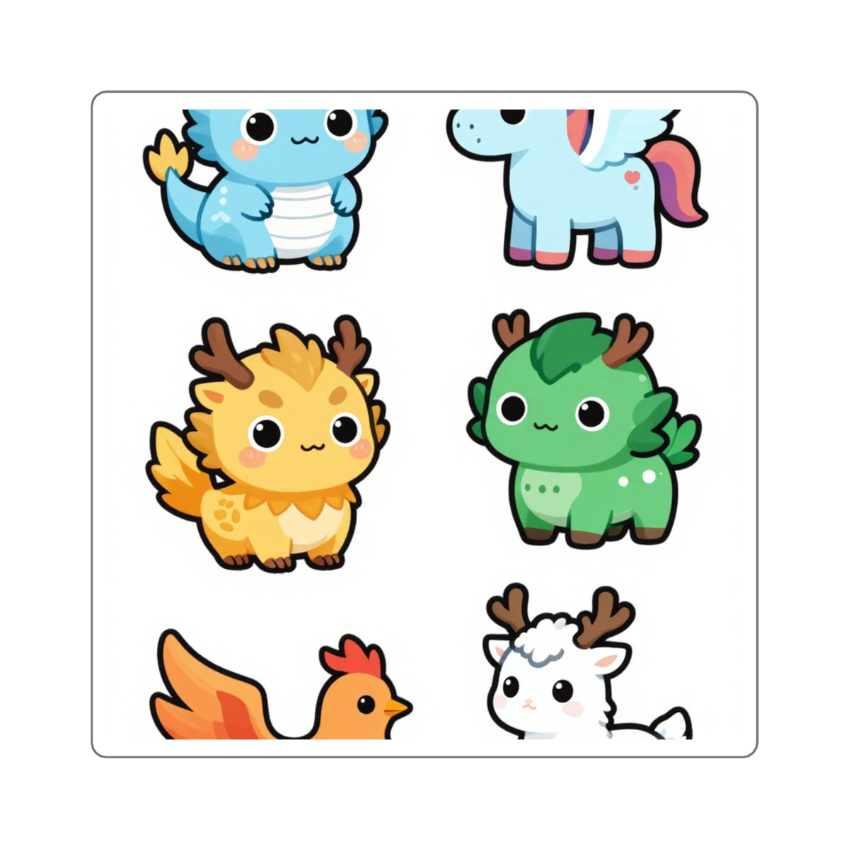 'Enchanted Menagerie' Mythical Creatures Kiss-Cut Sticker Sheet, 4x6