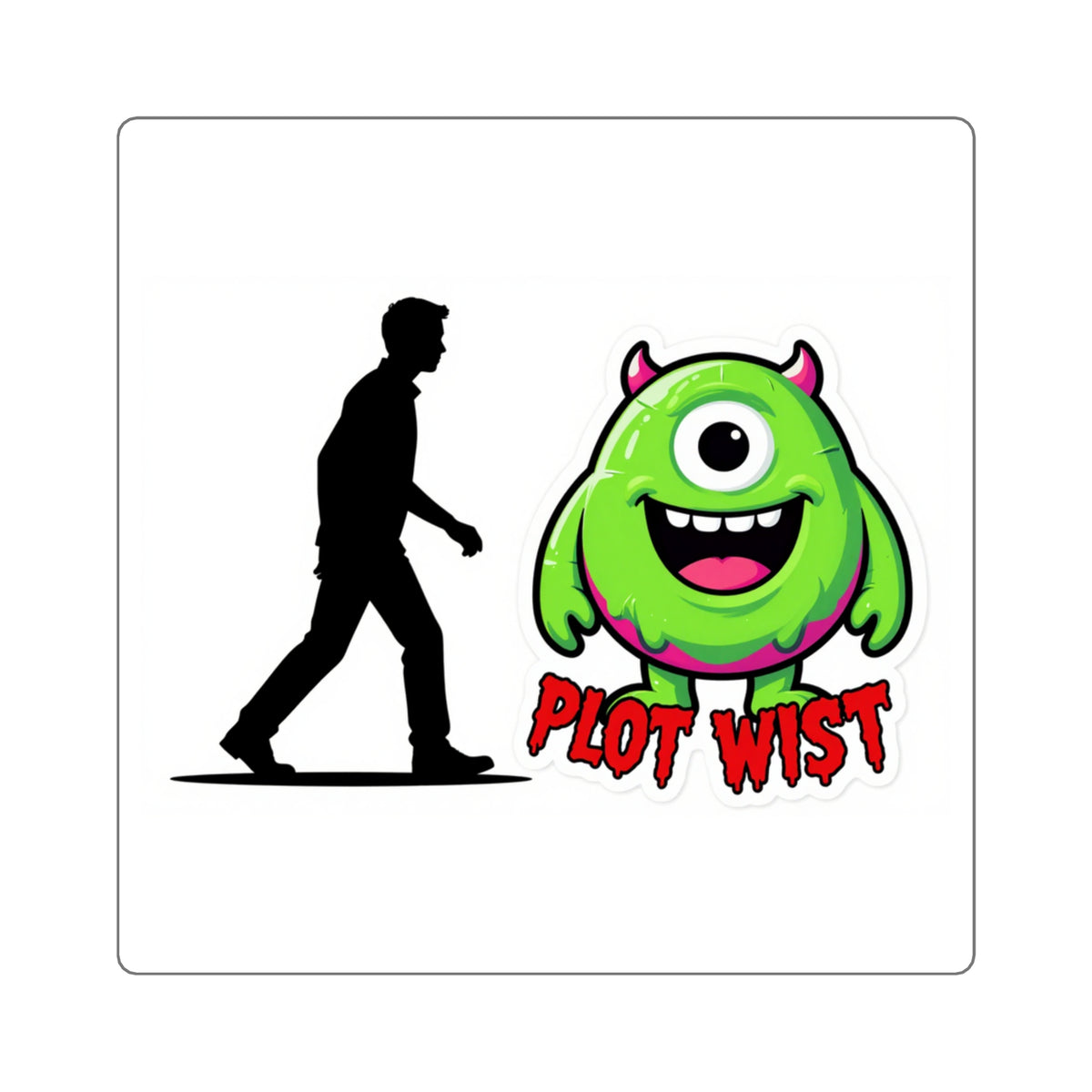 'Plot Twist' Costume Reveal Kiss-Cut Sticker, 3in Halloween Decal