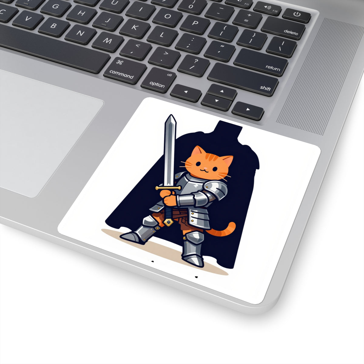 'Protecting My Heart' Armored Kitten Knight Sticker, 3.5in
