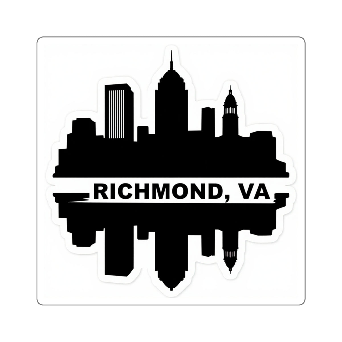 Richmond Skyline Decal - 4in Matte Black Vinyl Sticker, RVA