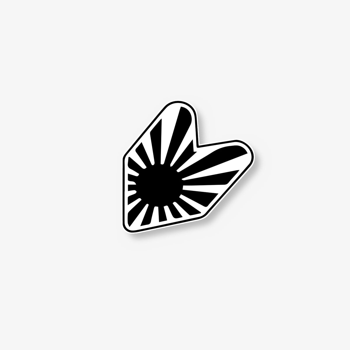 Heart Sunburst Car Decal -- Laminated