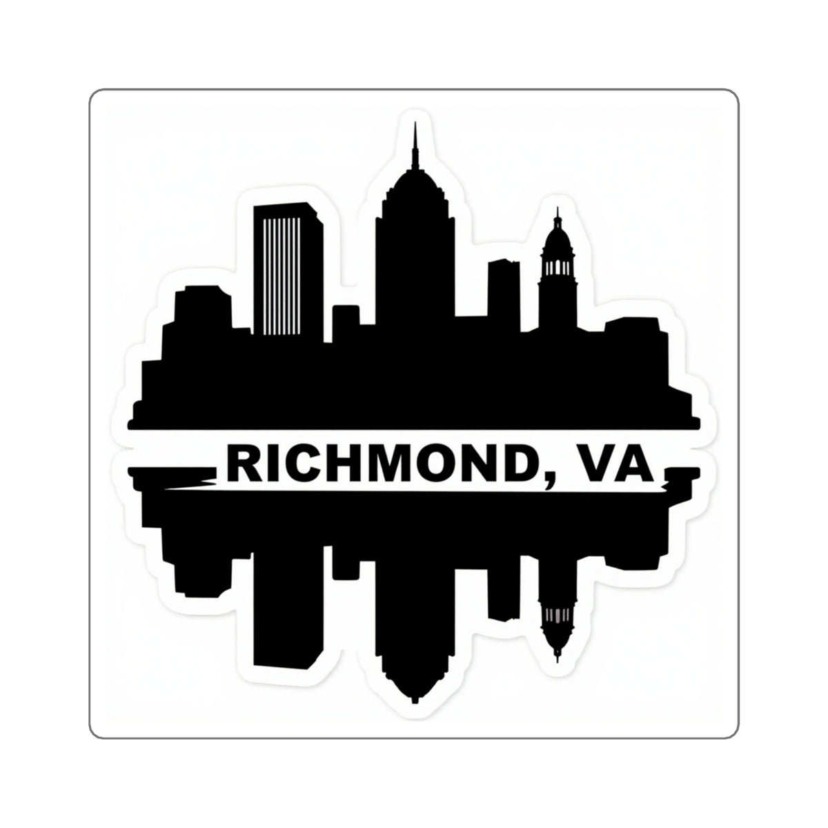 Richmond Skyline Decal - 4in Matte Black Vinyl Sticker, RVA