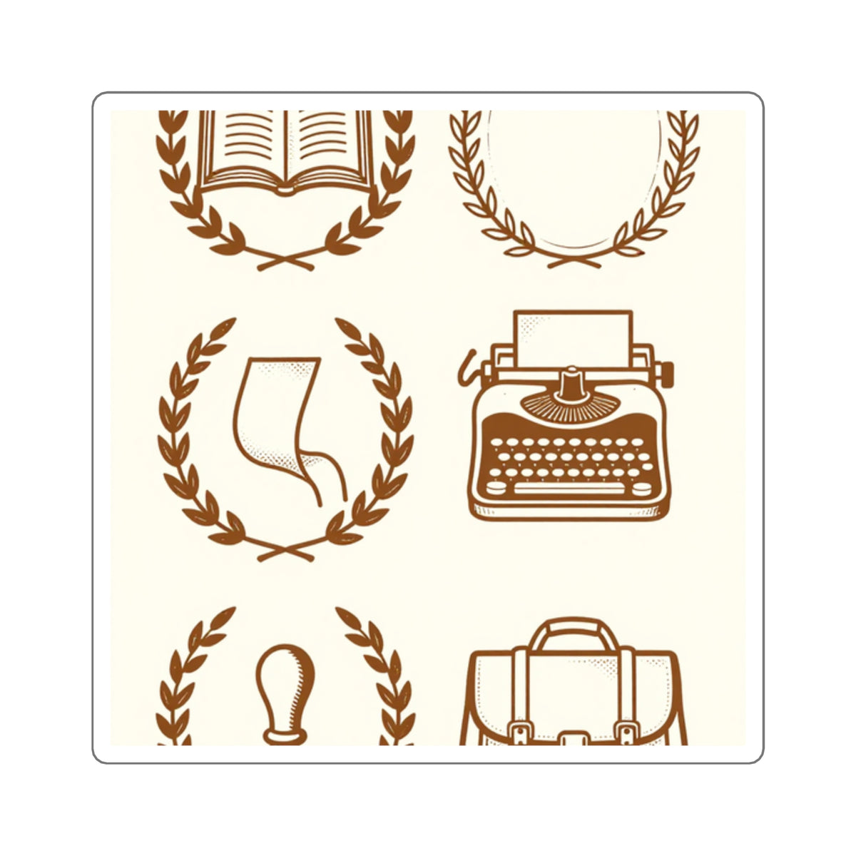 'Dog-Eared Pages' Literary Sticker Sheet, Dark Academia Vinyl 4x6in