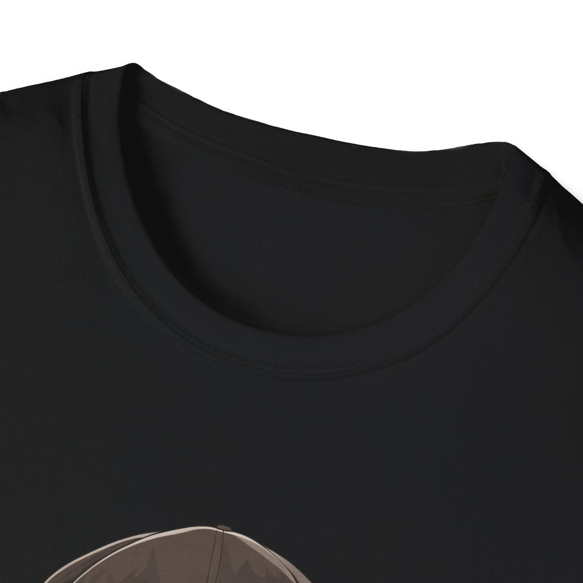 Hip Hop Portrait Newsboy Cap Graphic Tee, Black Streetwear Shirt