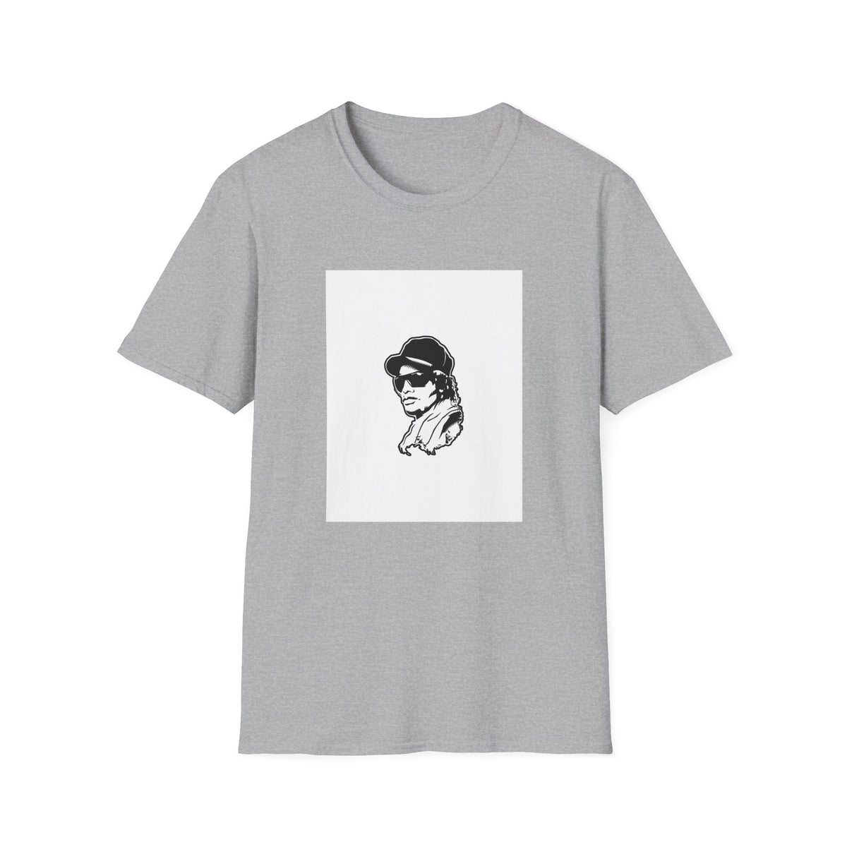 Hip Hop Artist Portrait Graphic Tee, Cap & Sunglasses Streetwear